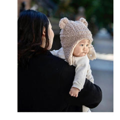 7 A.M. Enfant The Cub Mitten & Hat Set, Oatmeal Teddy, ANB BABY