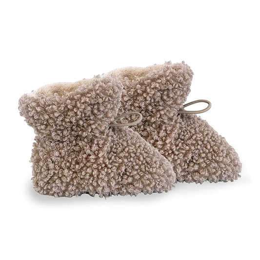 7AM Enfant Baby Booties Drawstring, Oatmeal Teddy - ANB Baby