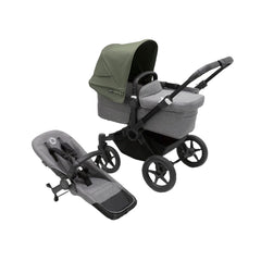 Bugaboo-Donkey-5-Mono-Complete-Stroller,-Black-Grey-Melange-Forest-Green,-Main - ANB Baby