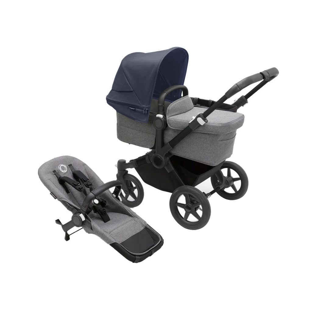 Bugaboo-Donkey-5-Mono-Complete-Stroller_-Black-Grey-Melange-Stormy-Blue - ANB Baby