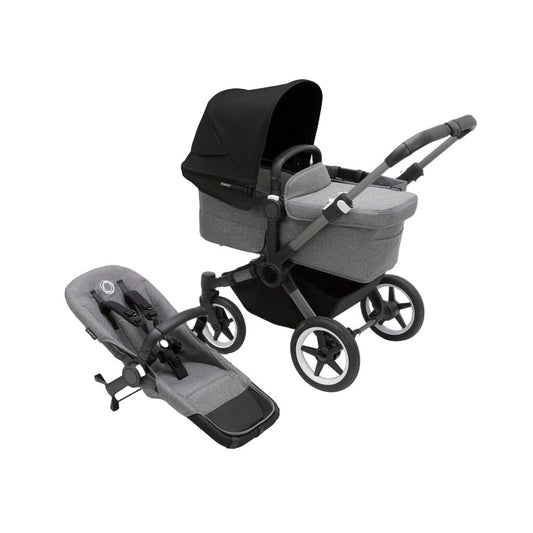 Bugaboo-Donkey-5-Mono-Complete-Stroller,-Graphite-Grey-Melange-Midnight-Black,-Main - ANB Baby