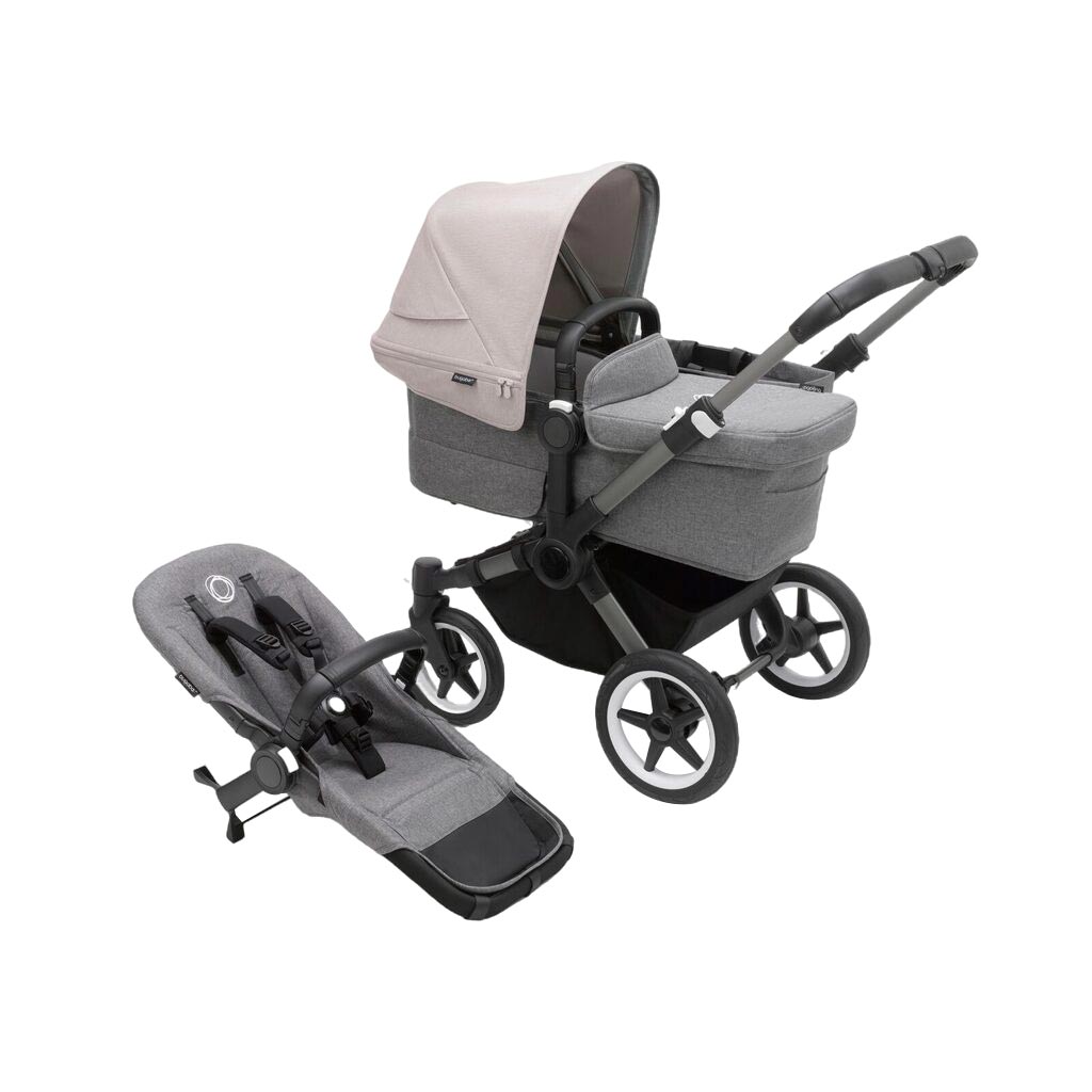 Bugaboo-Donkey-5-Mono-Complete-Stroller,-Graphite-Grey-Melange-Misty-White,-Main - ANB Baby