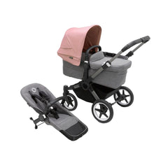 Bugaboo-Donkey-5-Mono-Complete-Stroller,-Graphite-Grey-Melange-Morning-Pink,-Main - ANB Baby