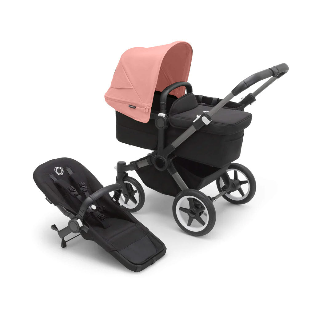 Bugaboo-Donkey-5-Mono-Complete-Stroller_-Graphite-Midnight-Black-Morning-Pink - ANB Baby