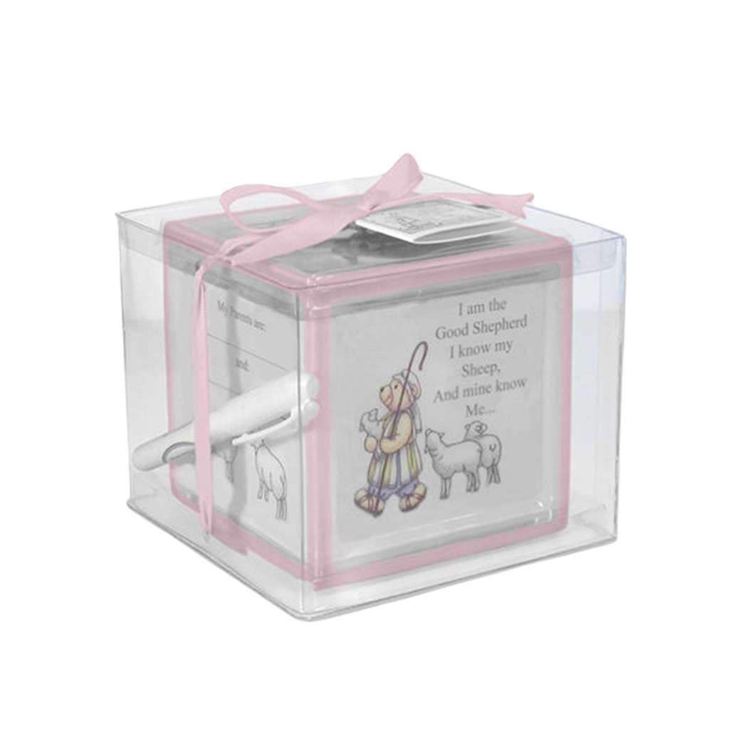 Child To Cherish Christening Block, Pink - ANB BABY