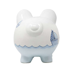 Child To Cherish Sailboat Piggy Bank, Back - ANB BABY