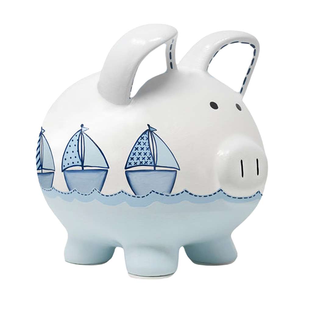 Child To Cherish Sailboat Piggy Bank, main - ANB BABY