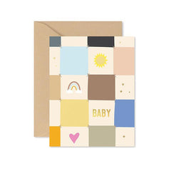 Ginger-P.-Designs-Checkerboard-Baby-Quilt-Greeting-Card - ANB BABY