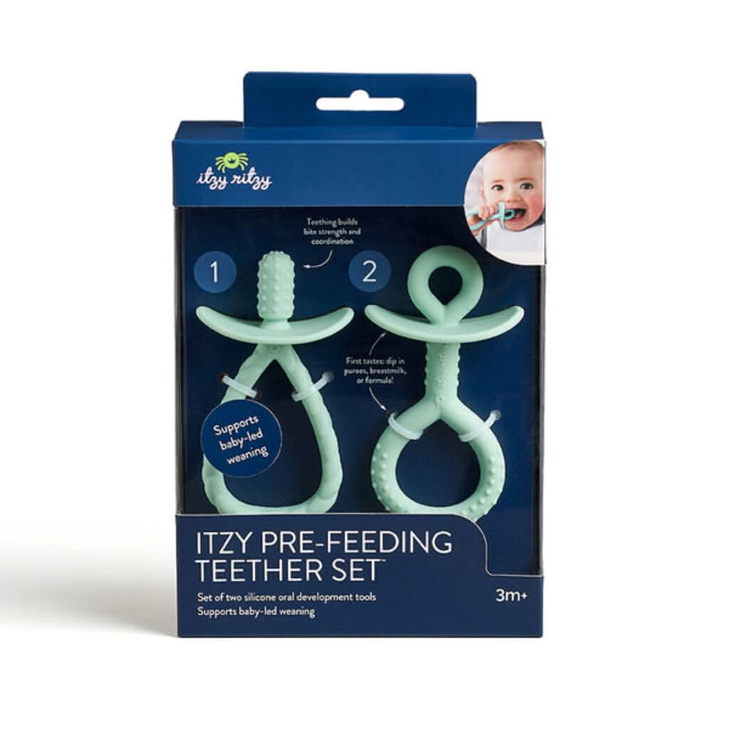 Itzy Ritzy Pre-Feeding Teether Set, Green- ANB Baby