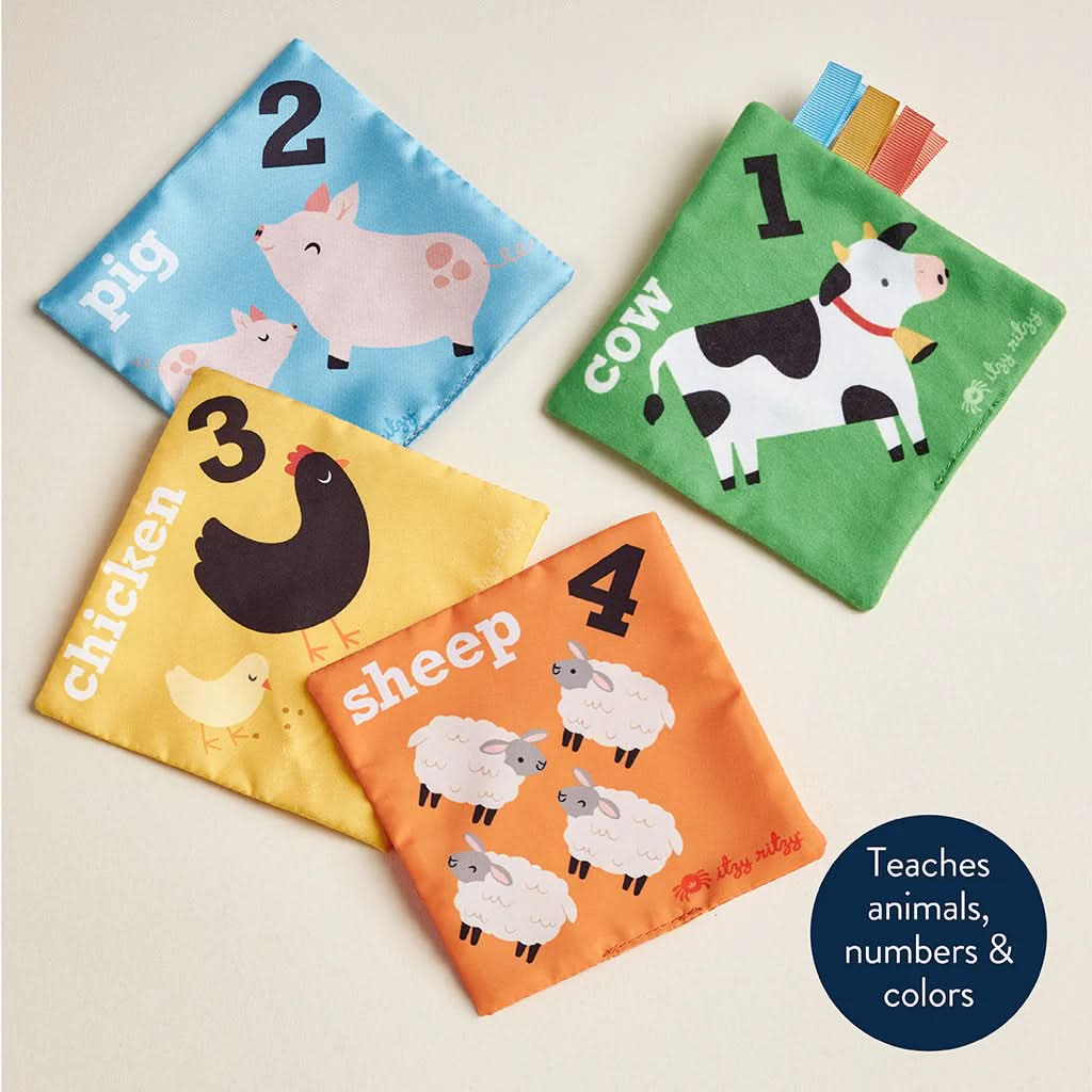 Itzy Ritzy Sensory Scarves Pull-And-Take Toy, Farm_4- ANB Baby