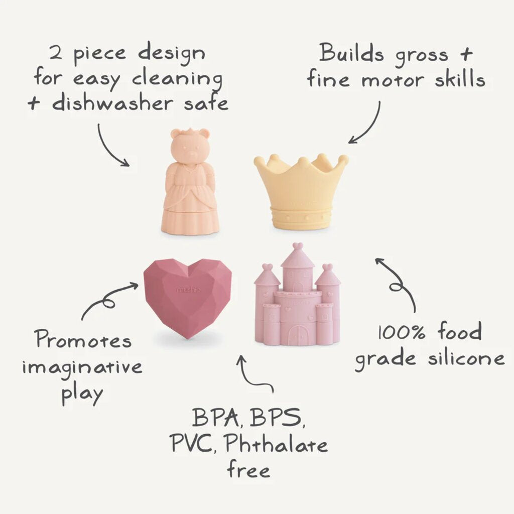 Mushie Bath Set, 4 Pack Princess, Infographic - ANB Baby