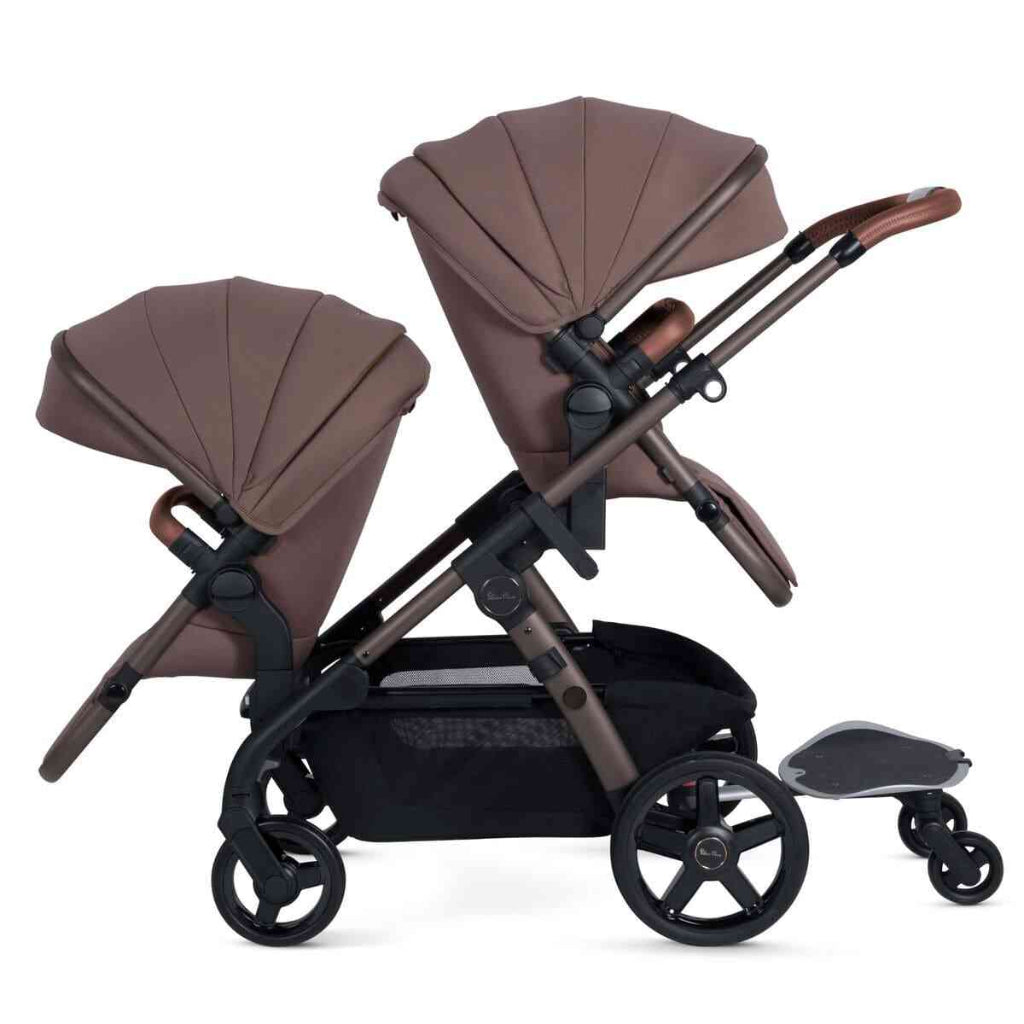 Silver Cross Wave 3 Single-To-Double Stroller, Caramel-Side view-ANB BABY