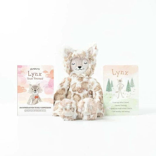 Slumberkins Spotted Beige Lynx Kin, Self Expression, Ivory - ANB Baby