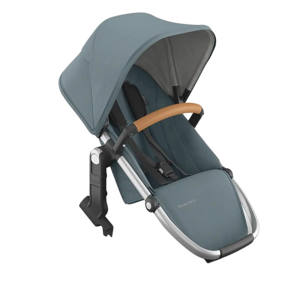 UPPAbaby RumbleSeat V3, Callum-Stone Blue-Silver Frame-Sand Leather, Main - ANB Baby