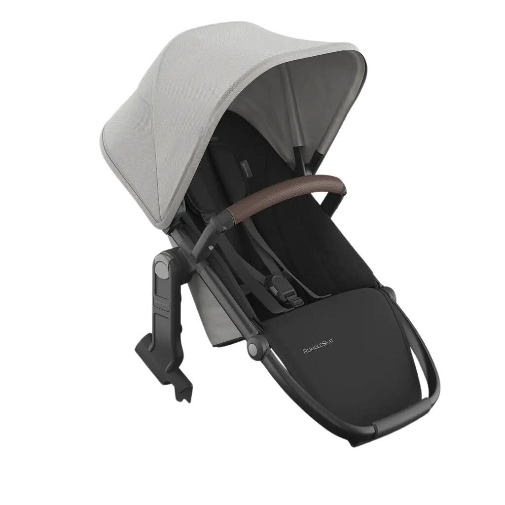 UPPAbaby RumbleSeat V3,Savannah-Pearl Gray Jacquard-Carbon Frame-Chestnut Leather - ANB Baby