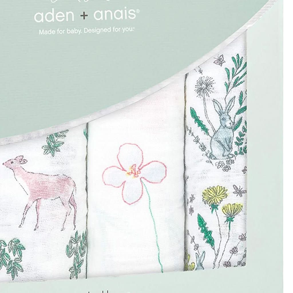 Aden & Anais Infant Boutique Classic Swaddle Blankets, Forest Fantasy, 4 - pack, ANB BABY