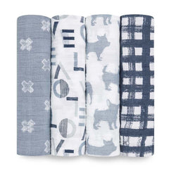 Aden & Anais Infant Boutique Classic Swaddle Blankets, Waverly, 4 - pack, ANB BABY