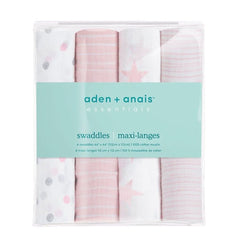 Aden & Anais Infant Essentials Muslin Swaddle Blankets, Doll, 4 - pack, ANB BABY