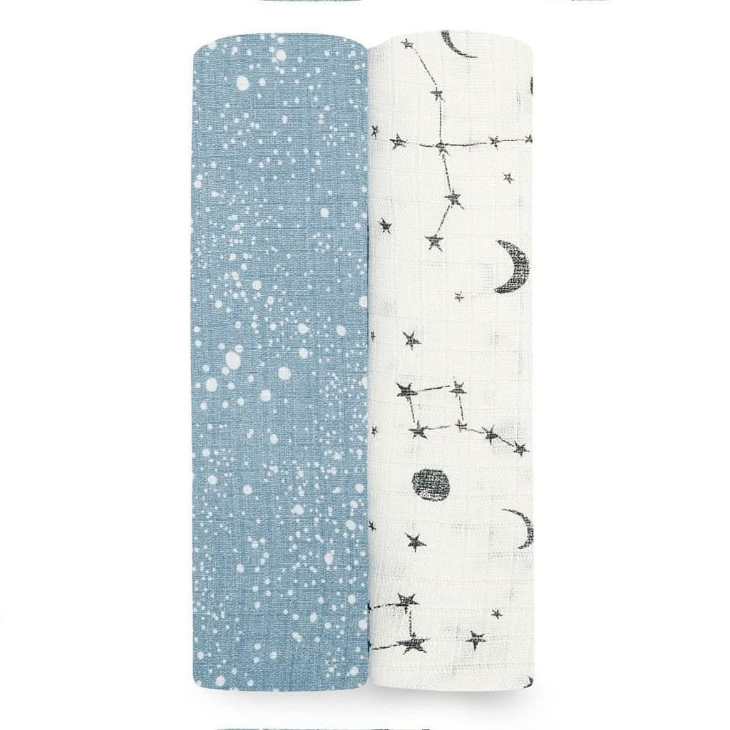 Aden & Anais Infant Essentials Silky Soft Swaddle Blankets, Cosmic Galaxy, 2 - pack, ANB BABY