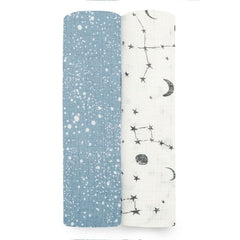 Aden & Anais Infant Essentials Silky Soft Swaddle Blankets, Cosmic Galaxy, 2 - pack, ANB BABY