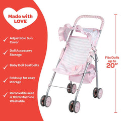 Adora Classic Pastel Pink Medium Shade Umbrella Stroller, ANB BABY