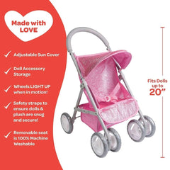 Adora Glam Glitter Medium Shade Stroller Pink, ANB BABY