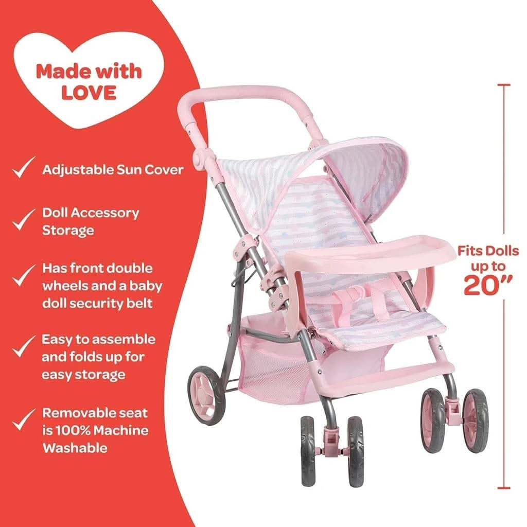 Adora Rainbow Rose Snack and Go Stroller, ANB BABY