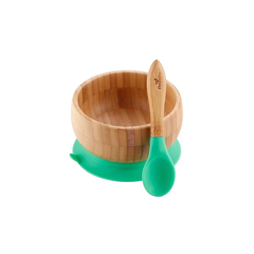 Avanchy Baby Bamboo Stay Put Suction Bowl + Spoon, ANB BABY