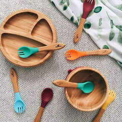 Avanchy Bamboo Baby Spoons 5 Pack - Multi Color, ANB BABY