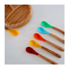 AVANCHY Bamboo Infant Feeding Spoons 5 Pack - Multi Color, ANB BABY