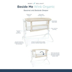 Baby Delight Beside Me Wink Organic Bassinet & Bedside Sleeper, 819956000305 - ANB Baby