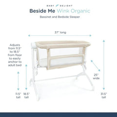 Baby Delight Beside Me Wink Organic Bassinet & Bedside Sleeper, 819956000305 - ANB Baby