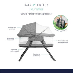 Baby Delight Slumber Deluxe Portable Rocking Bassinet, 819956000763 - ANB Baby