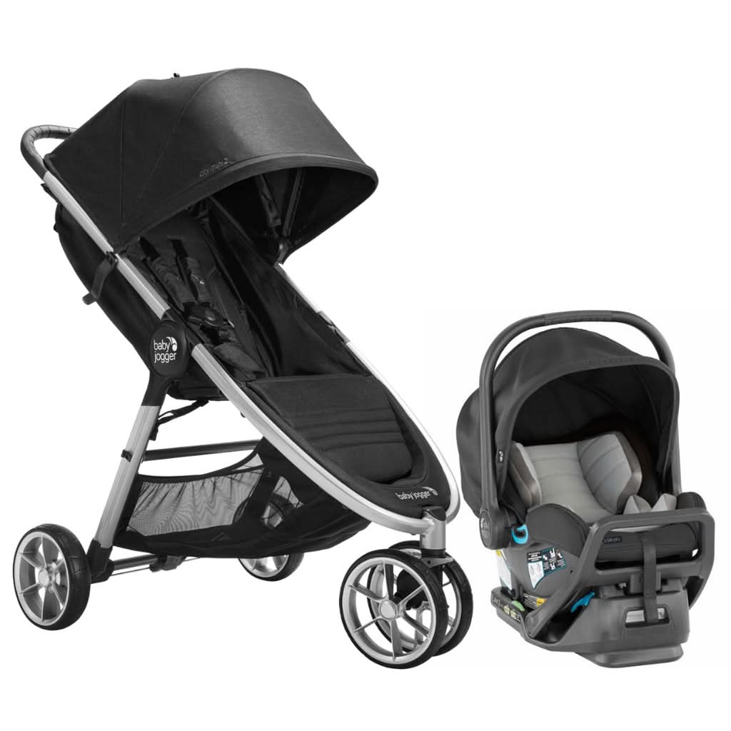 Baby Jogger City Mini 2 3W + City GO 2 Travel System, Opulent Black, ANB BABY