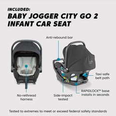 Baby Jogger City Mini 2 3W + City GO 2 Travel System, Opulent Black, ANB BABY