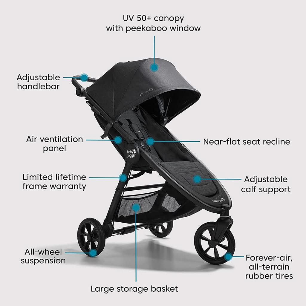 Baby Jogger City Mini GT2 + City GO 2 Travel System, Opulent Black, ANB BABY