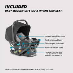 Baby Jogger City Select 2 + City GO 2 Travel System, Radiant Slate, ANB BABY