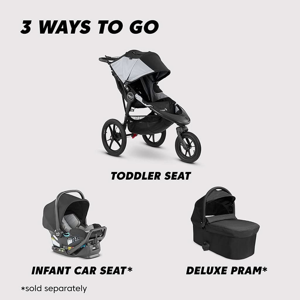 Baby Jogger Summit X3 Jogging Stroller, Black / Gray, ANB BABY