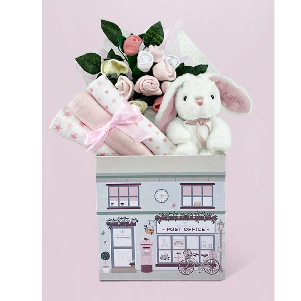 Babyblooms Personalized Little Bunny Welcome Baby Keepsake Box, ANB BABY