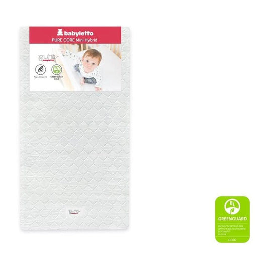 Babyletto Pure Core Non - Toxic Mini Crib Mattress with Hybrid Cover - Store Pickup Only, ANB BABY