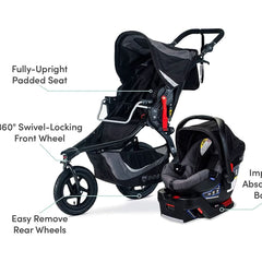 BOB Gear Revolution Flex 3.0 Jogging Stroller + Travel System with B - Safe 35 Infant Car Seat, ANB BABY