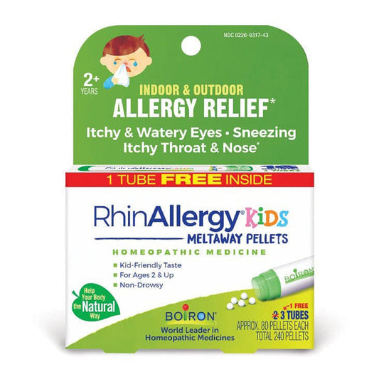 Boiron RhinAllergy Kids Pellets, Homeopathic Medicine for Allergy Relief, 3 Tubes - ANB Baby