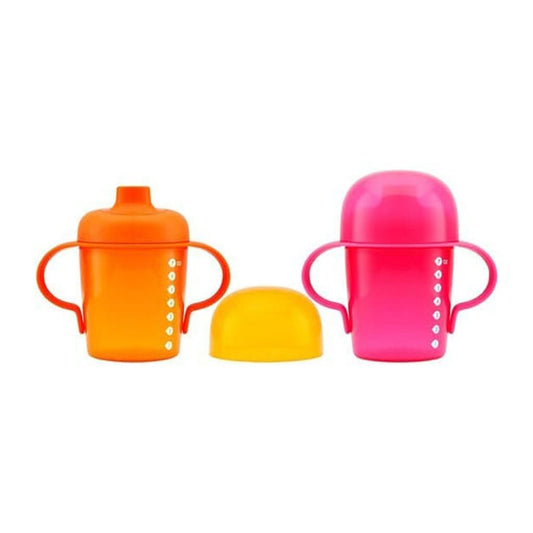 BOON Sip Firm Spout Sippy Cup - 7oz Pink / Orange, ANB BABY