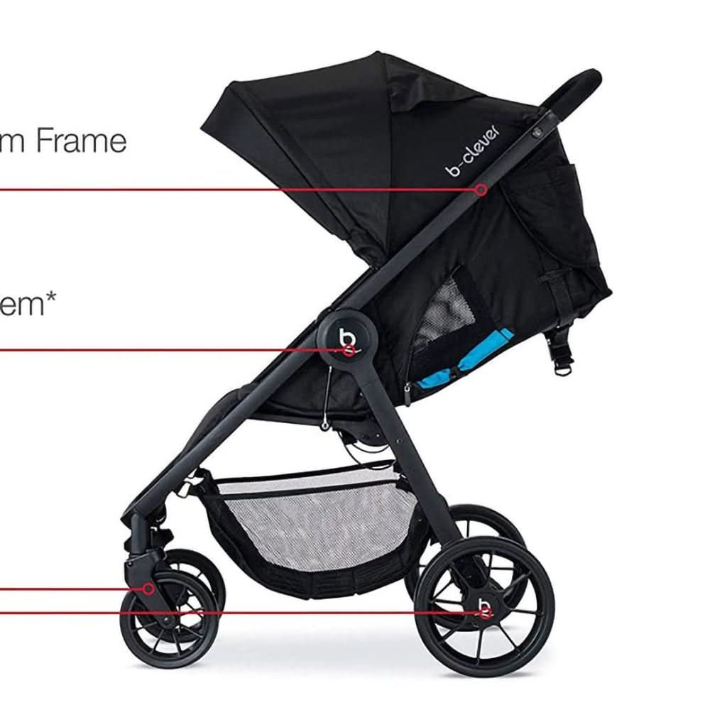 Britax B - Clever Lightweight Stroller, Cool Flow Teal, ANB BABY