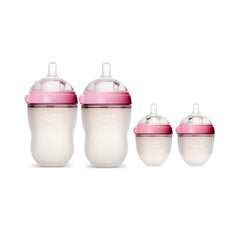 Comotomo Baby Bottle 8 - Ounce and 5 - Ounce Kit, Pink, Pack of 4, ANB BABY