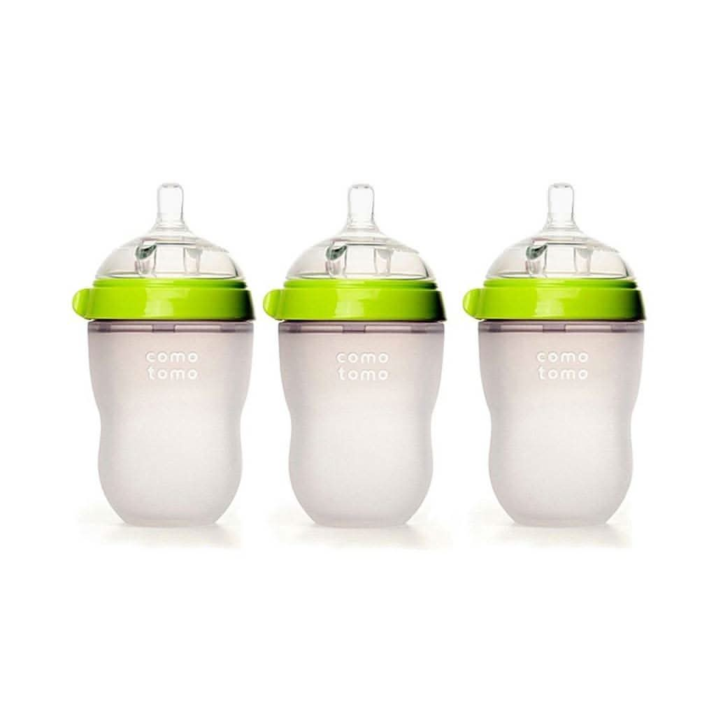 Comotomo Baby Bottle 8 - Ounce/250 ml Kit, Green, Pack of 3, ANB BABY