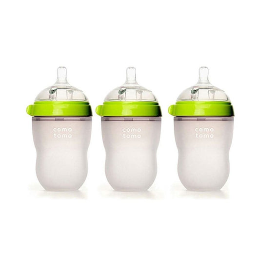 Comotomo Baby Bottle 8 - Ounce/250 ml Kit, Green, Pack of 3, ANB BABY