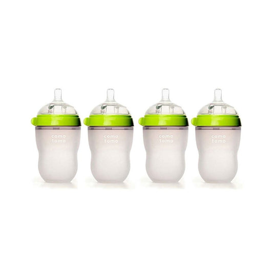 Comotomo Baby Bottle 8 - Ounce/250 ml Kit, Green, Pack of 4, ANB BABY