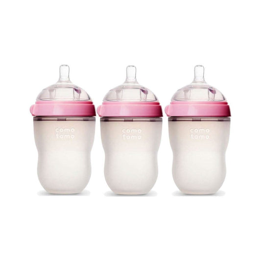 Comotomo Baby Bottle 8 - Ounce/250 ml Kit, Pink, Pack of 3, ANB BABY