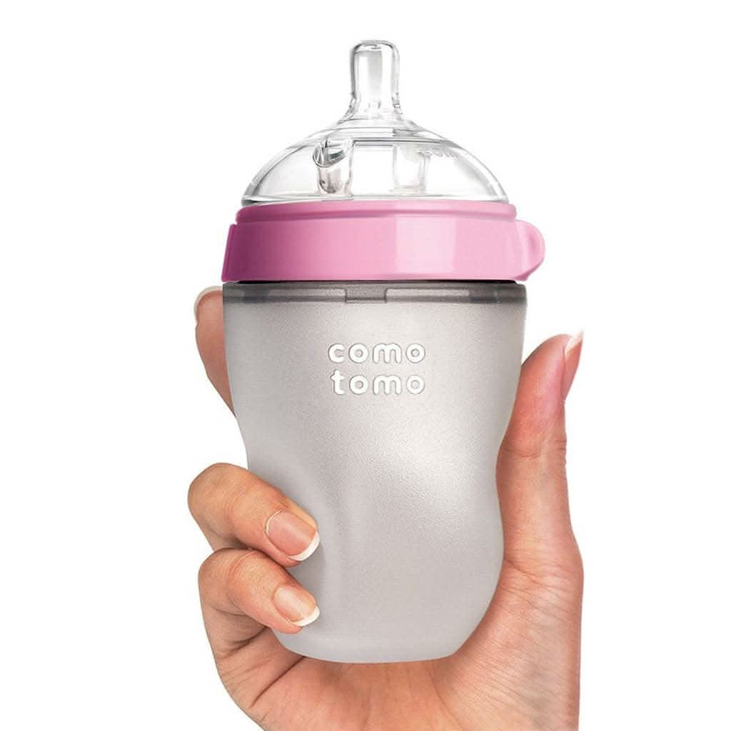 Comotomo Natural Feel Baby Bottle, Pink, 8 - Ounce, ANB BABY